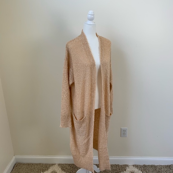 NWT Solutions Long Peach Knit Cardigan - Picture 2 of 6